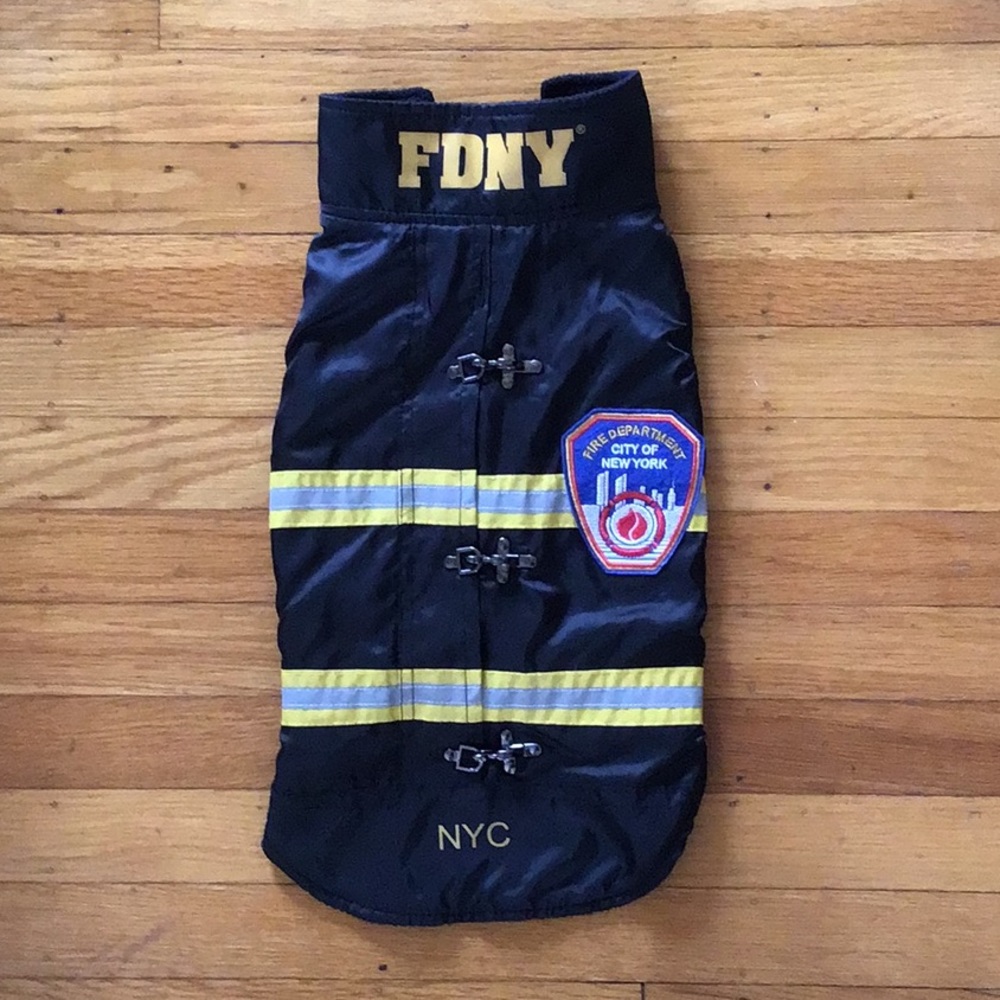 NWOT-Halloween Dog Costume - Fleece-Lined Coat NYC Fire Dept